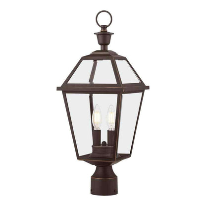 Home Decorators Glenneyre 8-5/8 in. W 2-Light Oil-Rubbed Bronze Outdoor Post