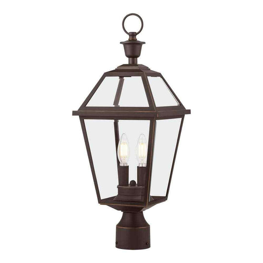Home Decorators Glenneyre 8-5/8 in. W 2-Light Oil-Rubbed Bronze Outdoor Post