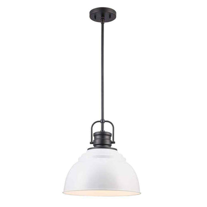 Home Decorators Shelston 13 in. Black and White Farmhouse Pendant Light Fixture