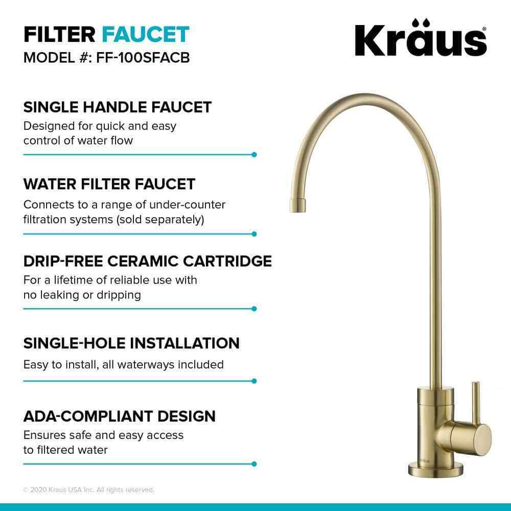 KRAUS Purita Single Handle Beverage Faucet in Spot Free Antique Champagne Bronze