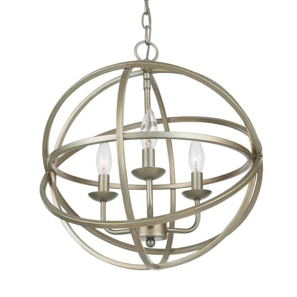 Home Decorators Sarolta Sands 3-Light Antique Silver Orb Chandelier