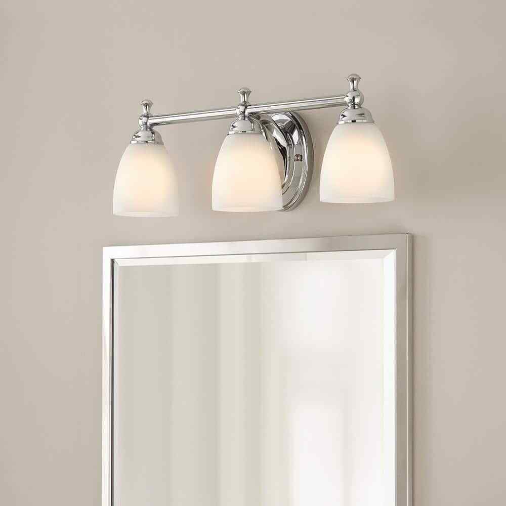 Hampton Bay Solomone  3-Light Polished Chrome Bathroom Vanity Light Fixture
