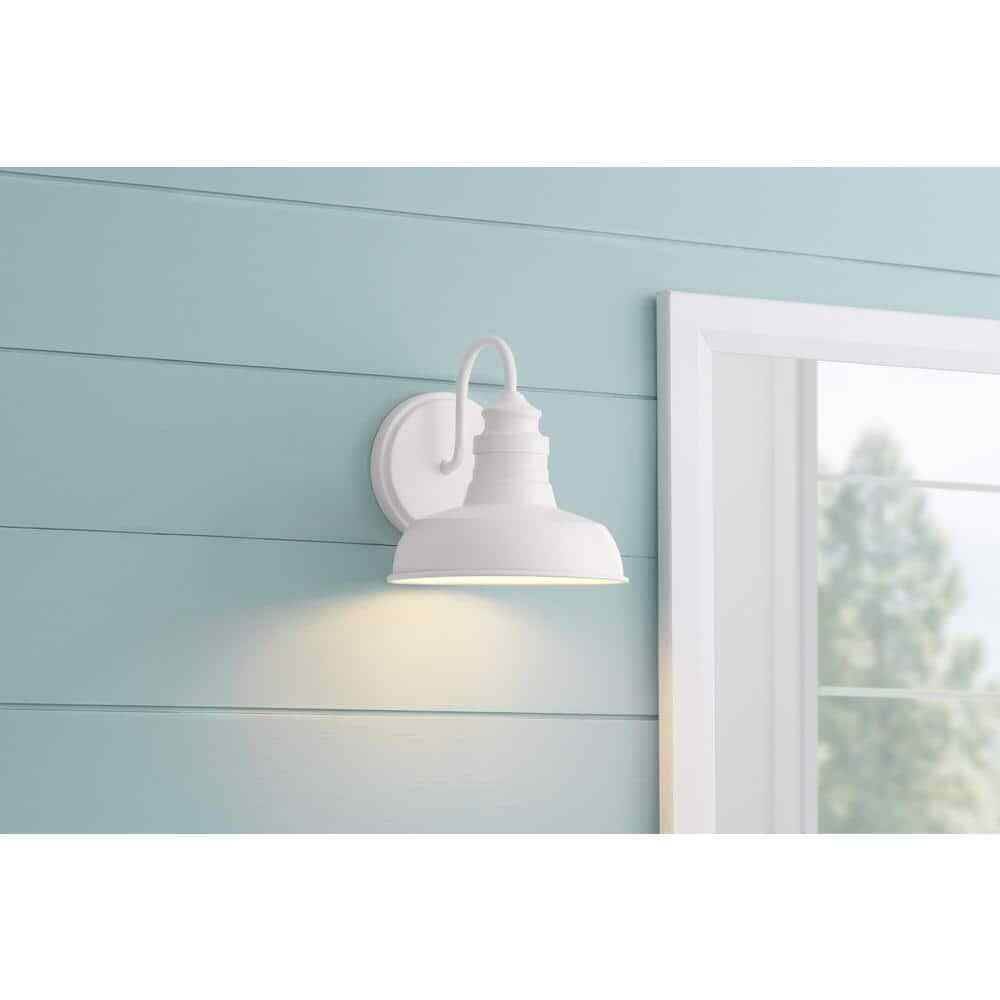 Hampton Bay Elmcroft 7.63 in. 1-Light Designer White Wall Mount Sconce Light