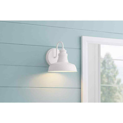 Hampton Bay Elmcroft 7.63 in. 1-Light Designer White Wall Mount Sconce Light