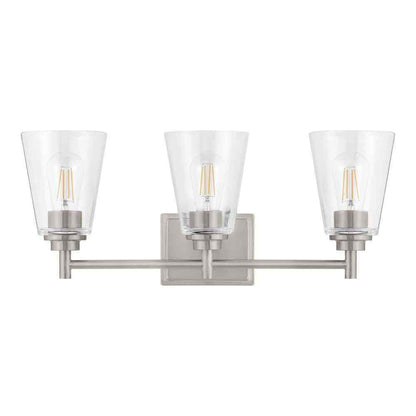 Hampton Bay Wakefield 22.5 in. 3-Light Brushed Nickel Bath Vanity Light