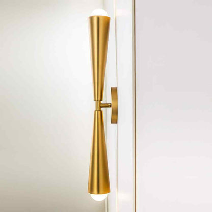 RRTYO Aaru Brass Up Down Cone Linear LED Bathroom Vanity Light Wall Sconce