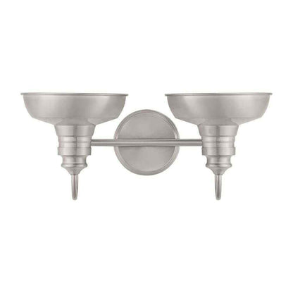 Hampton Bay Elmcroft 18.25 in. 2-Light Brushed Nickel Vanity w/ Metal Shades
