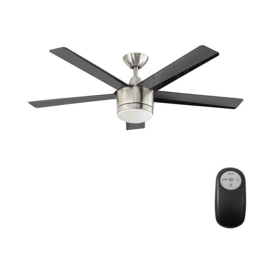 Home Decorators Merwry 52 in. Integrated LED Indoor Brushed Nickel Ceiling Fan