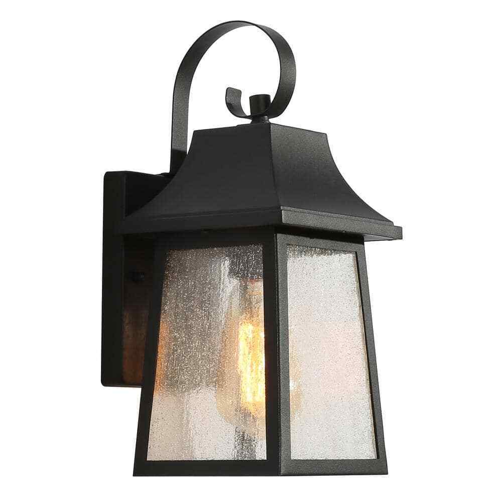 Uolfin Black Farmhouse Outdoor Wall Lantern Sconce Industrial Porch Wall Light