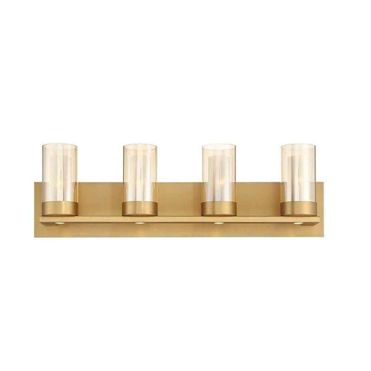 Home Decorators Samantha 26.6 in. 4-Light Brass LED Bathroom Vanity Light