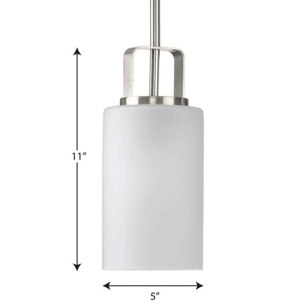 Progress Lighting Brushed Nickel Etched Glass Modern Mini-Pendant Hanging Light