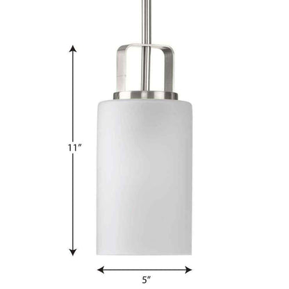 Progress Lighting Brushed Nickel Etched Glass Modern Mini-Pendant Hanging Light
