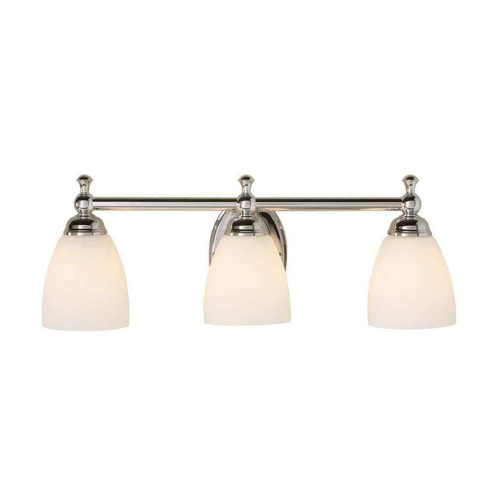 Hampton Bay Solomone  3-Light Polished Chrome Bathroom Vanity Light Fixture