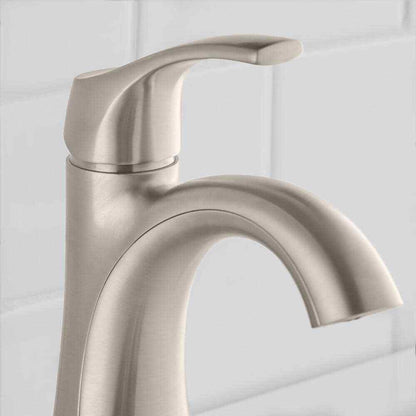 Glacier Bay Arnette Single Handle Single Hole Bathroom Faucet in Brushed Nickel