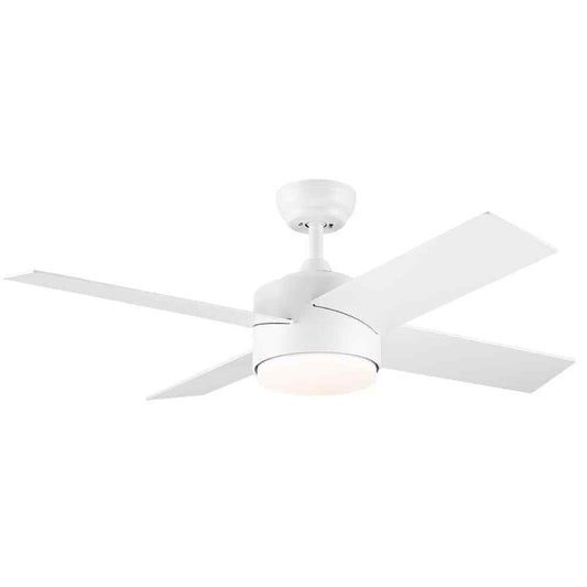 PUDO 44 in. Integrated LED Indoor White Ceiling Fan Lighting with 4 Blades