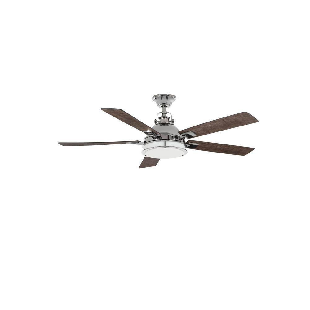 Home Decorators Kennedy 56 in. LED Gunmetal Ceiling Fan w/ Light Remote Control