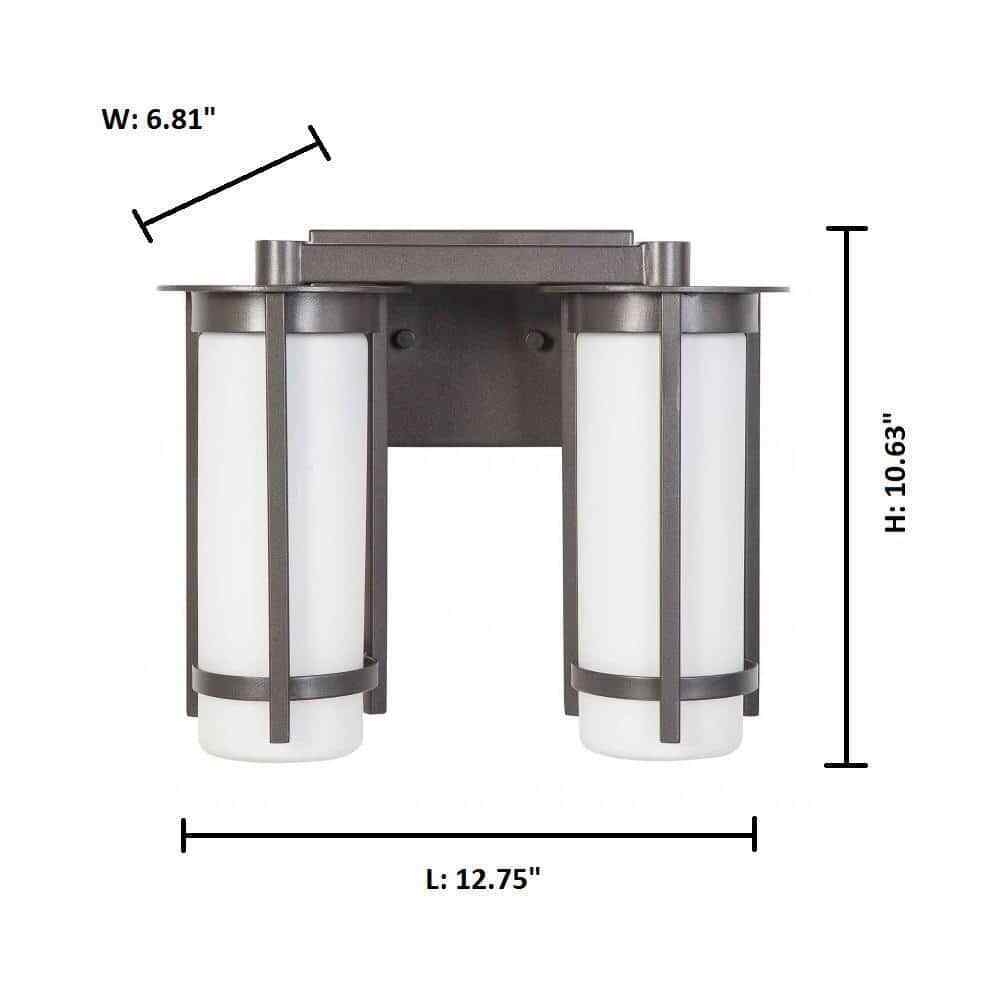 Eglo Truxton 12.75 in. 2-Light Graphite Vanity Light 203119A