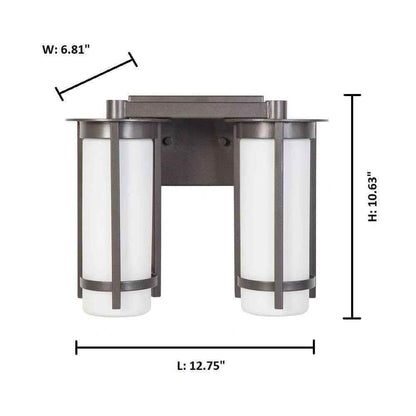 Eglo Truxton 12.75 in. 2-Light Graphite Vanity Light 203119A