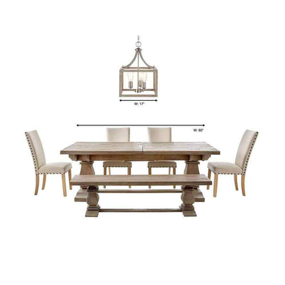 Hampton Bay Boswell Quarter 14 in. 3-Light Brushed Nickel Farmhouse Chandelier