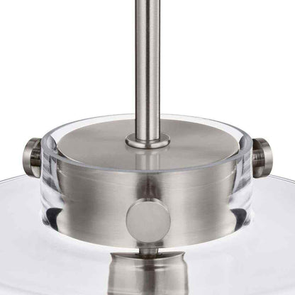 Hampton Bay Mullins 10 in. 1-Light Brushed Nickel Pendant Hanging Light