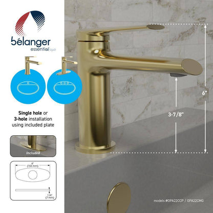 KEENEY Belanger Single Hole Single-Handle Bathroom Faucet with Drain Assembly