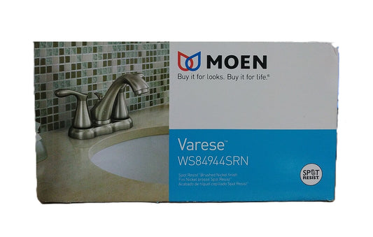 MOEN Varese 4 in. Centerset Bathroom Faucet in Spot Resist Brushed Nickel