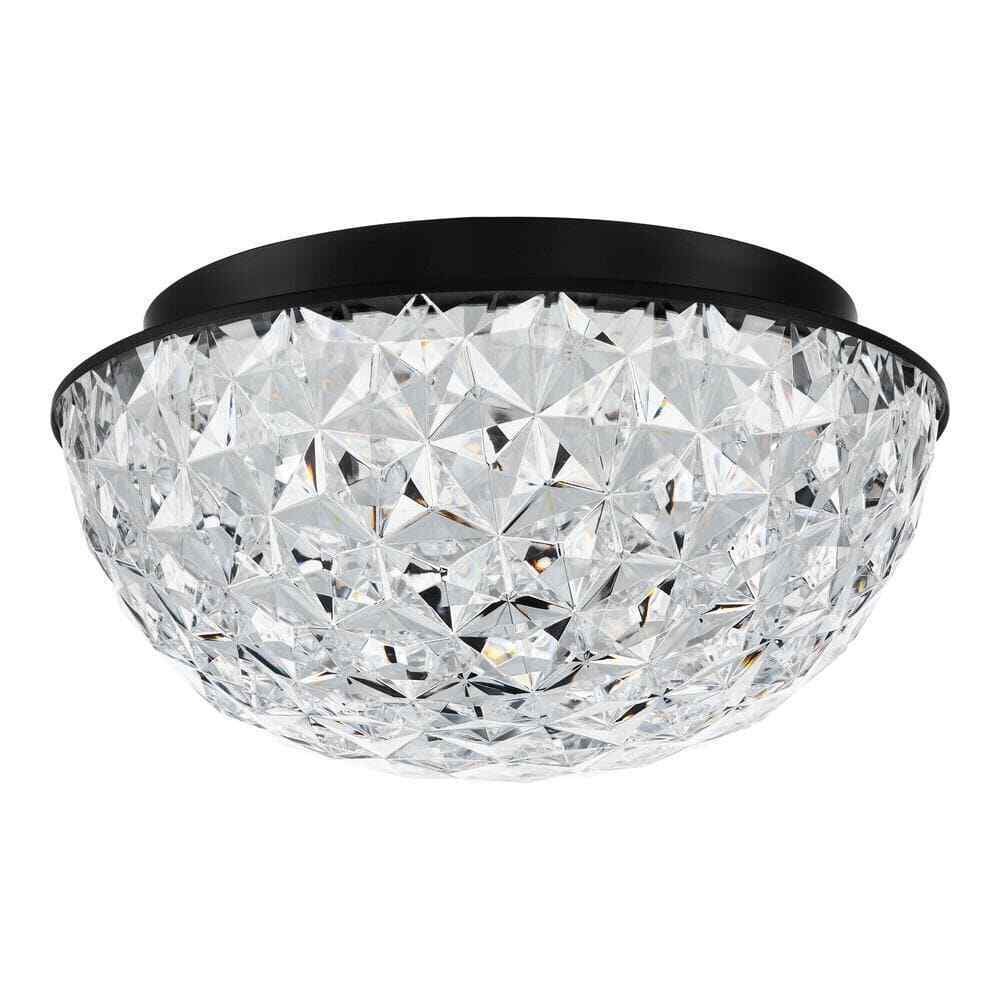Home Decorators Ellis Place Matte Black LED Round Flush Mount Ceiling Light