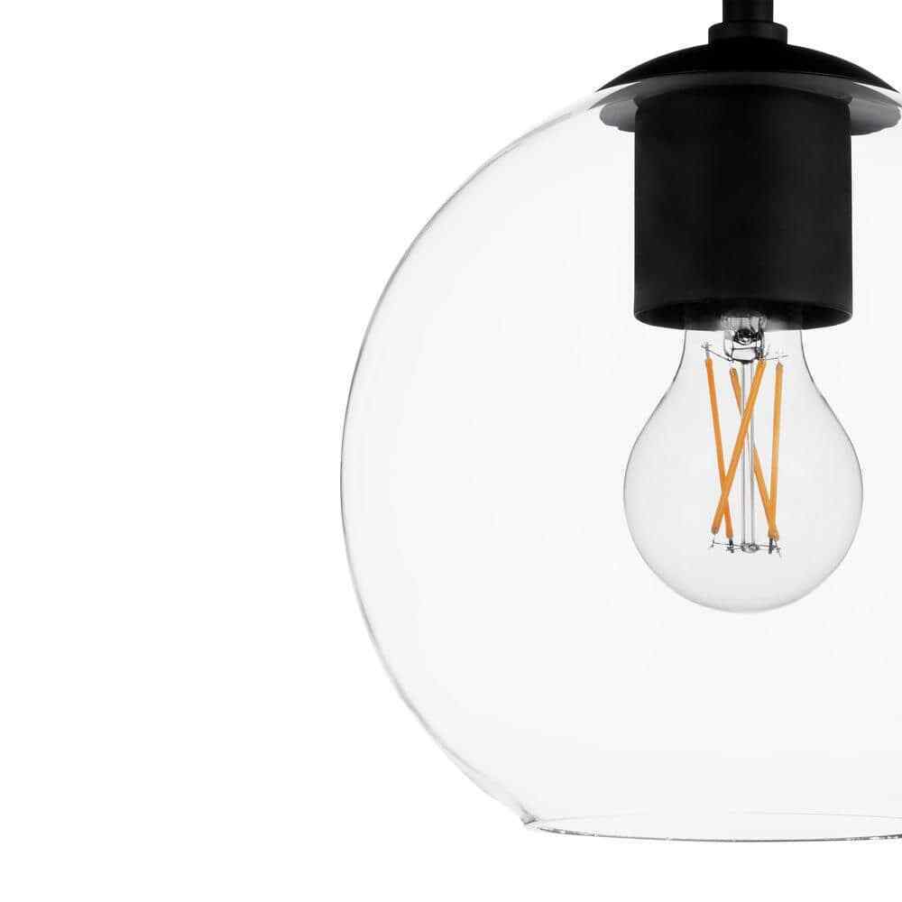 Hampton Bay Vista Heights 8 in. Matte Black Semi Flush Mount Ceiling Light