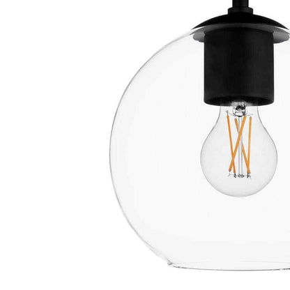 Hampton Bay Vista Heights 8 in. Matte Black Semi Flush Mount Ceiling Light