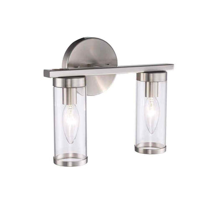 Hampton Bay Loveland 10.5" 2-Light Brushed Nickel Bathroom Vanity Light Fixture