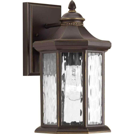 Progress Lighting Edition Antique Bronze Water Glass Traditional Wall Lantern