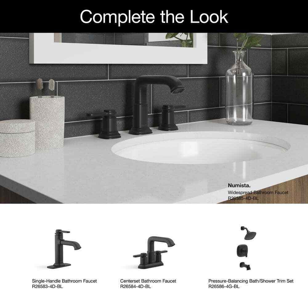 KOHLER Numista 8 in. Widespread Double Handle Bathroom Faucet in Matte Black