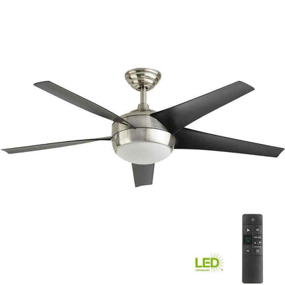 Home Decorators Windward IV 52 in. Indoor LED Brushed Nickel Ceiling Fan