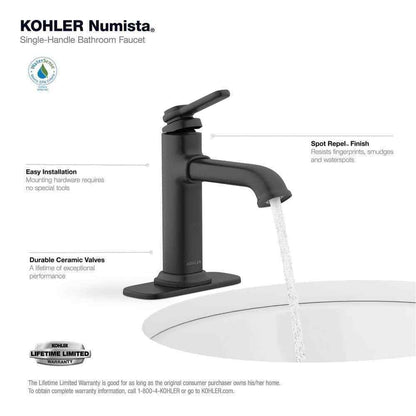 KOHLER Numista Single Hole Single-Handle Bathroom Faucet in Matte Black
