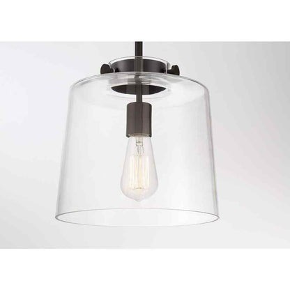 Hampton Bay Mullins 10 in. 1-Light Oil Rubbed Bronze Pendant Hanging Light