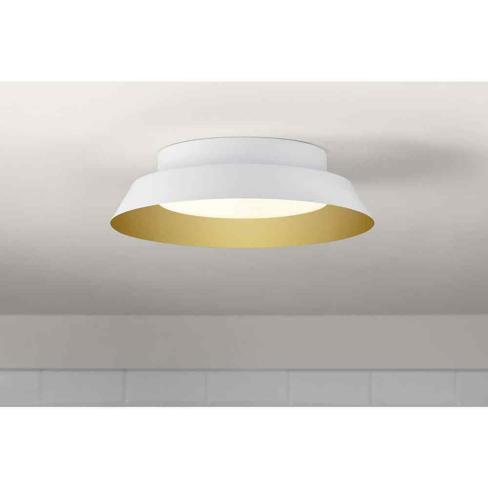 Home Decorators Collection Delaney 13 in. White LED Flush Mount DSHD19548F
