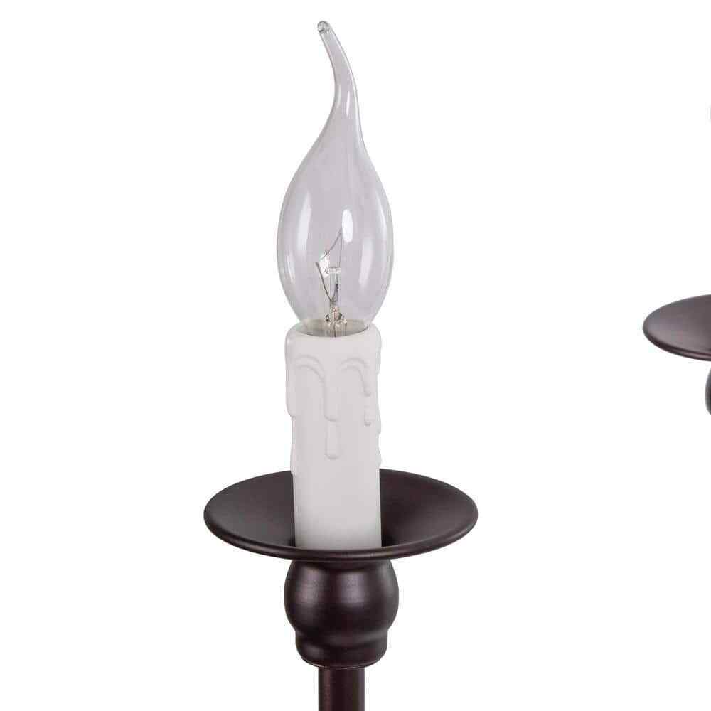 LNC 6-Light Farmhouse Oiled Bronze Candlestick Kitchen Island Chandelier