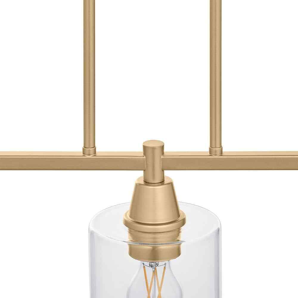 Hampton Bay Oron 3-Light Gold Linear Island Pendant Hanging Light