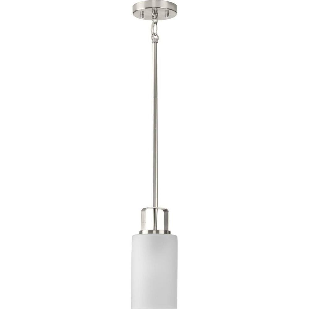 Progress Lighting Brushed Nickel Etched Glass Modern Mini-Pendant Hanging Light