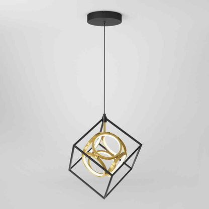 Artika Luxury 18-Watt LED Black Modern Industrial Caged Hanging Pendant Light