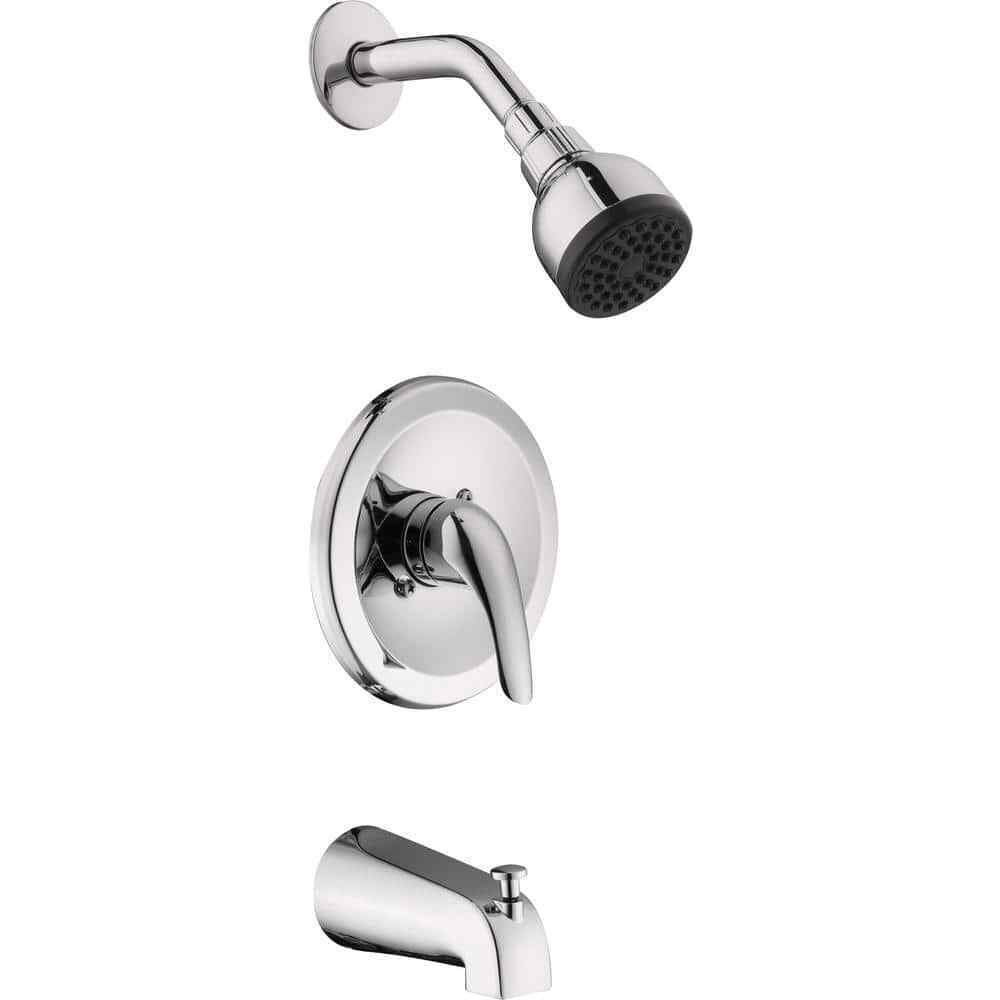 Glacier Bay Aragon Single-Handle 1-Spray Tub & Shower Faucet in Chrome w/Valve