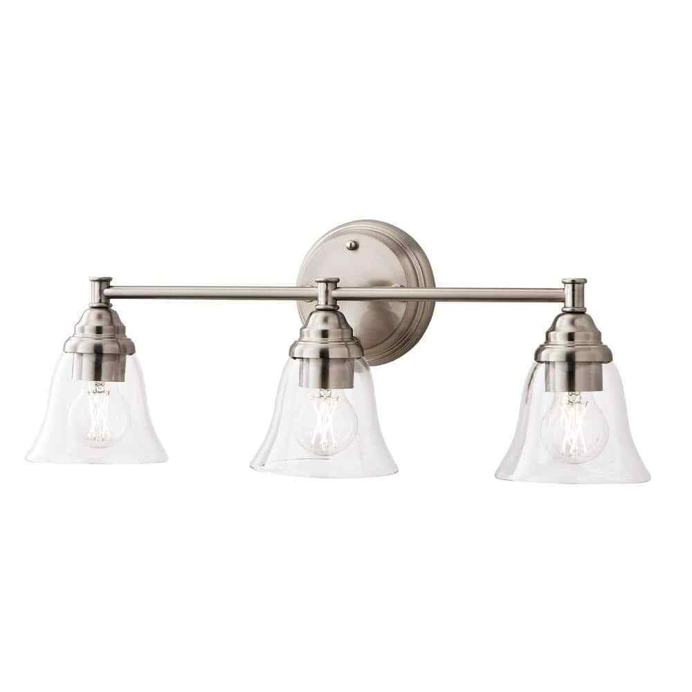 Hampton Bay Marsden 23.5 in. 3-light Brushed Nickel Transitional Indoor Vanity