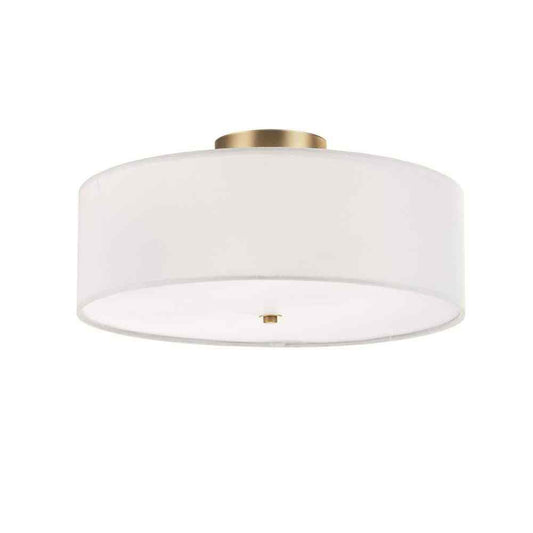 Globe Electric Kyle 15.9 in. 2-Light Matte Brass Semi-Flush Mount