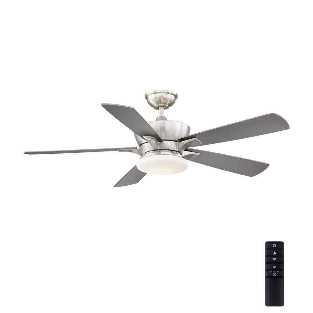 Home Decorators Bergen 52 in. LED Uplight Brushed Nickel Ceiling Fan