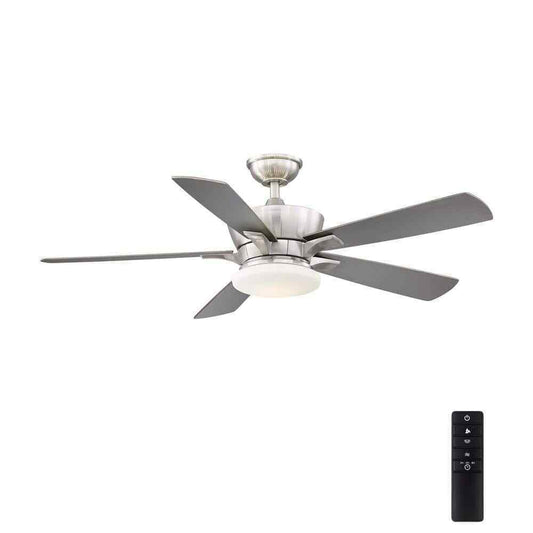 Home Decorators Bergen 52 in. LED Uplight Brushed Nickel Ceiling Fan