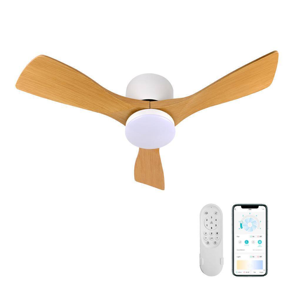 TOZING 36 in. LED Indoor Smart Dimmable Flush Ceiling Fan w/ Light and Remote