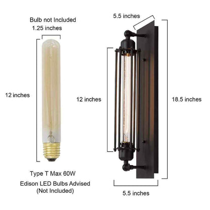 LNC Modern Industrial Black Linear Wall Sconce, 1-Light Bathroom Vanity Light