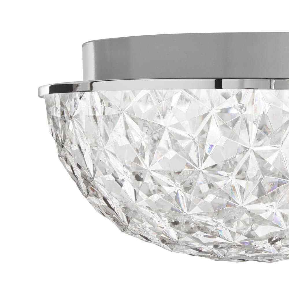 Home Decorators Ellis Place Chrome LED Round Flush Mount Modern Ceiling Light
