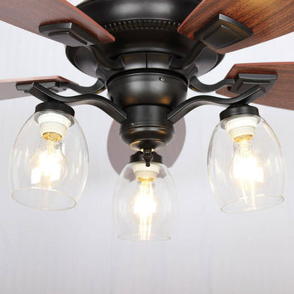 Matrix Decor 52 in. Indoor Matte Black Ceiling Fan with Light and Remote Control