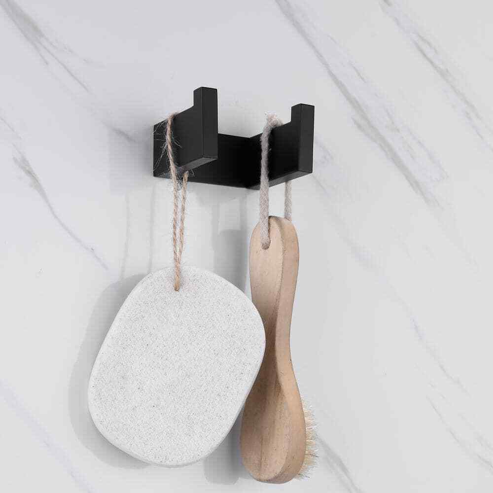 Hlihome 4-Piece Towel Bar Bath Hardware Set in Matte Black